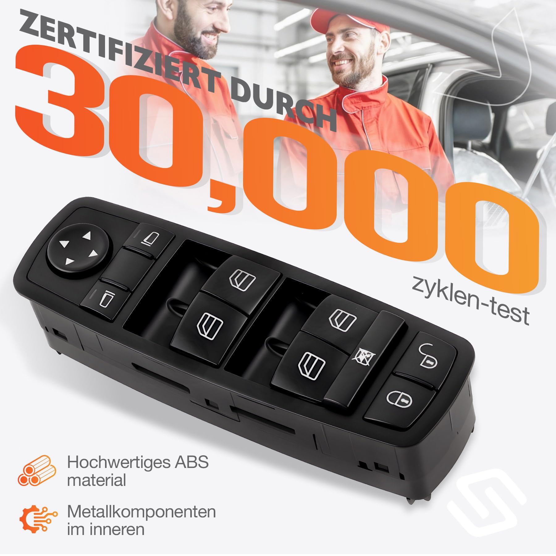 Fensterheber Schalter Vorne Links, Fensterheberschalter Schaltelement Fahrerseite Kompatibel mit 2004-2012 Mercedes Benz A-Klasse W169 B-Klasse W245 - Ersetzen#OE A1698206610