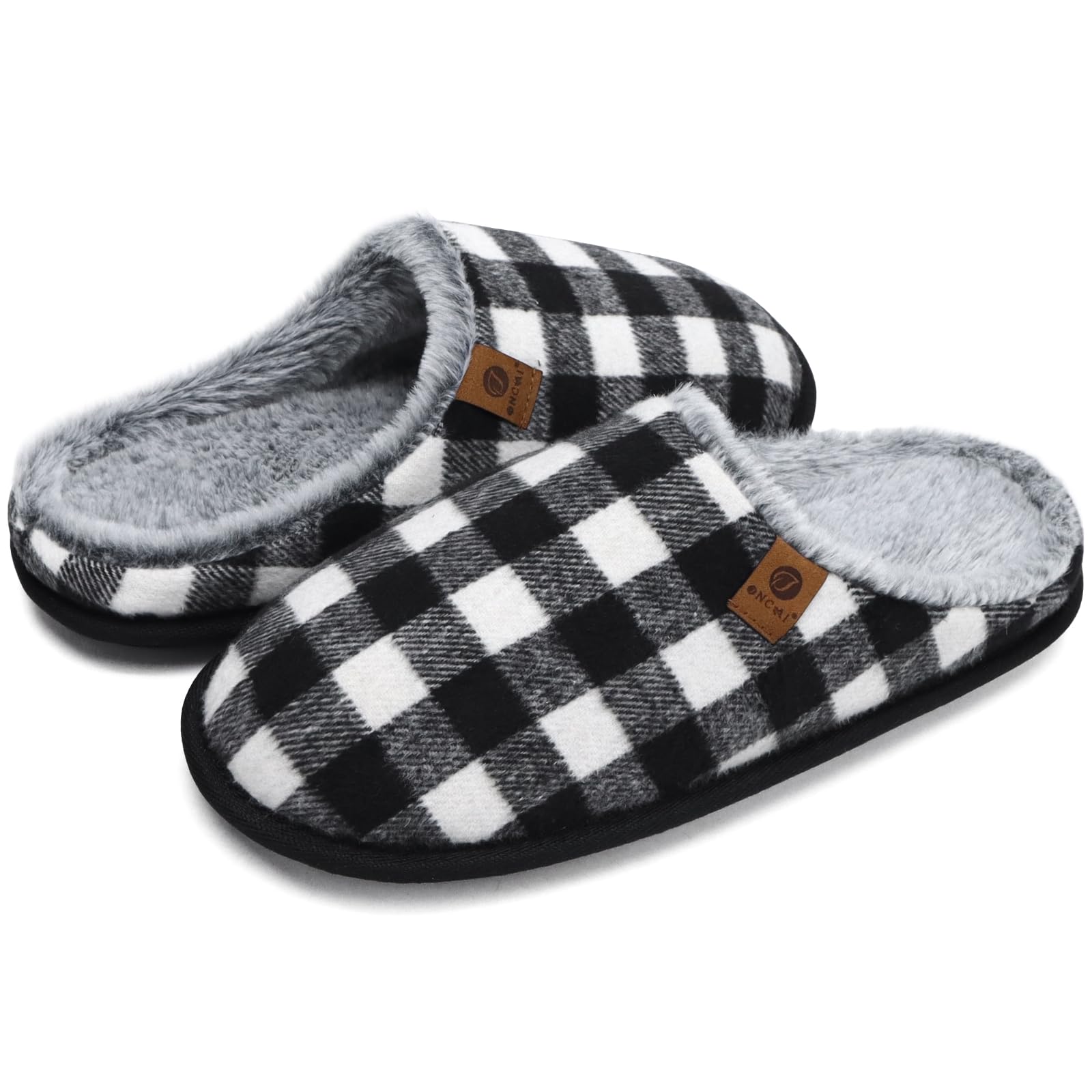 ONCAI Pantofole da Uomo Invernali, Comoda Memory Foam Calde Scarpe da Casa in Lana Con Suola Antiscivolo Taglia 40-49 EU