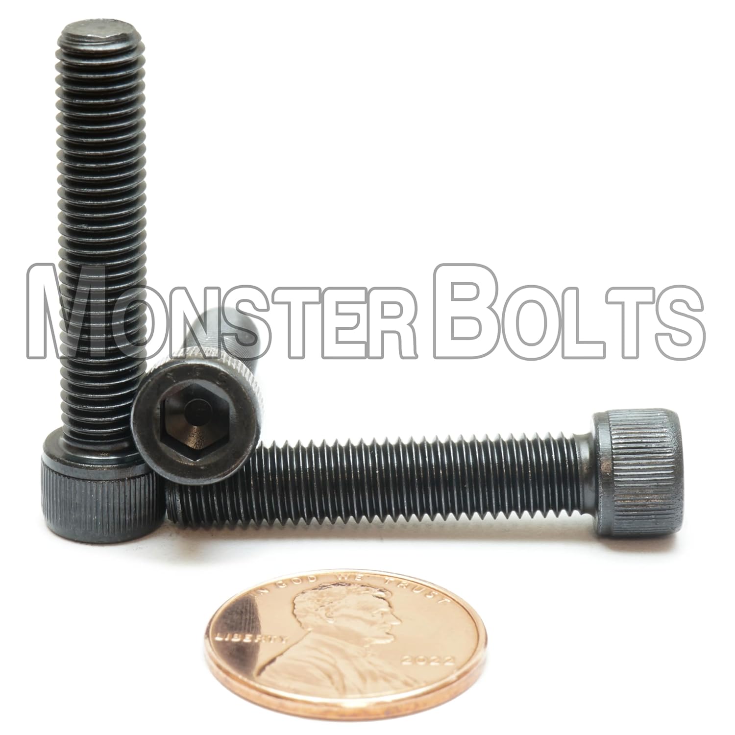 MonsterBolts - 1/4"-28 x 1-1/4" Socket Head Screws, ASTM A574, Alloy Steel, Black Oxide, 100 Pack