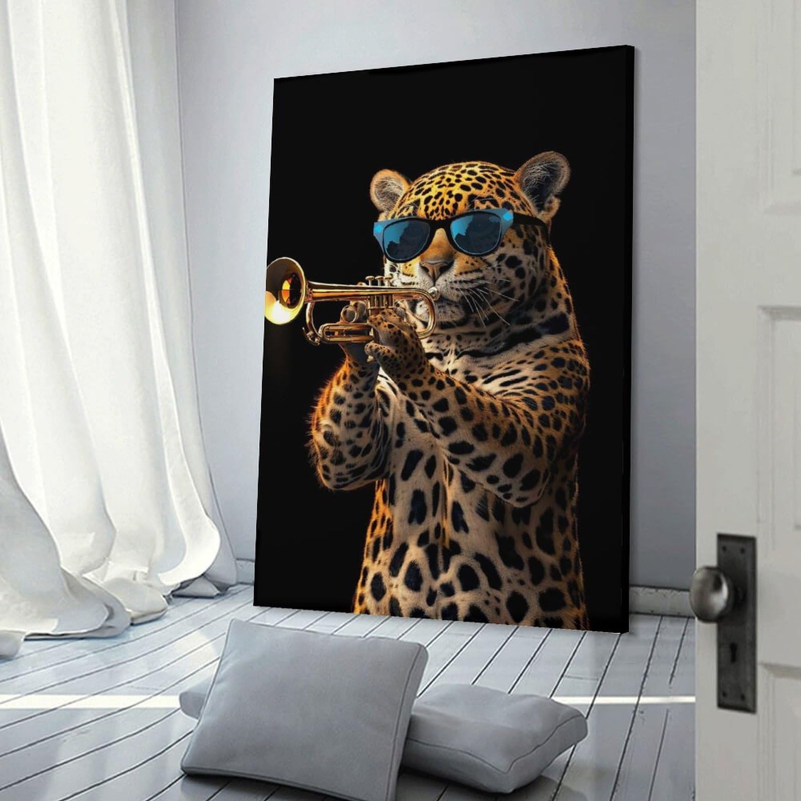 Junmoney Jaguar Trumpet Room Decor Wall Art, 20x30inch(50x75cm), for Office, Study Or Home Workspace, A Smart Decor Choice for Study Walls