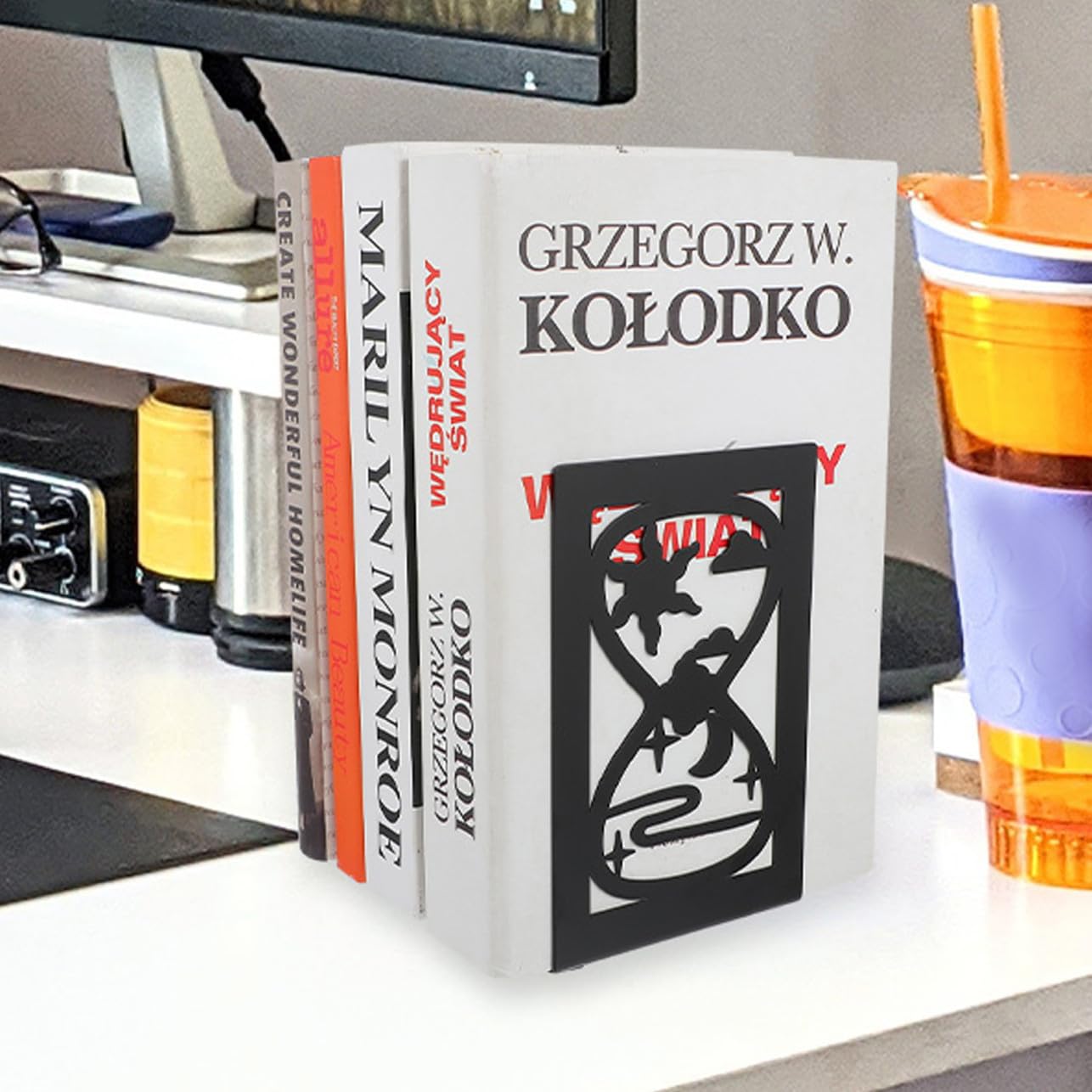 jojofuny 2pièces Fer pour Maison Organisateurs De Simples Butées De Métal Robuste Et Lot de Serre Bureau Et Bibliothèque
