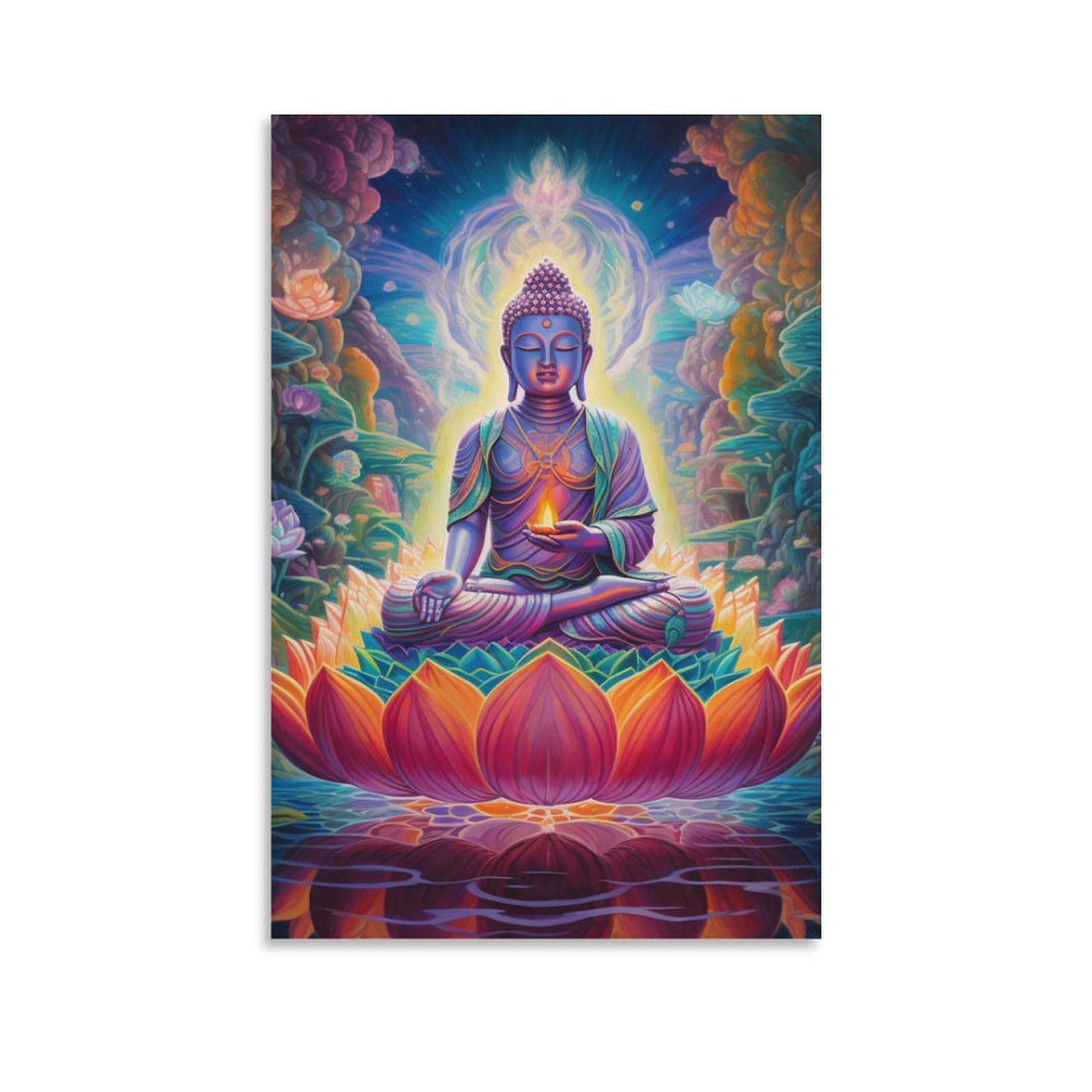 OPANZYYDE Buddha Poster Artwork Canvas Prints Picture Modern Canvas Wall Art Picture Wall Hanging for Bedroom Living Room Decor 20x30inch(50x75cm)