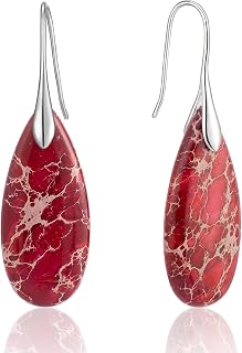 Stone Fishhook Dangle Drop Earrings Statement Earrings for Women Stone