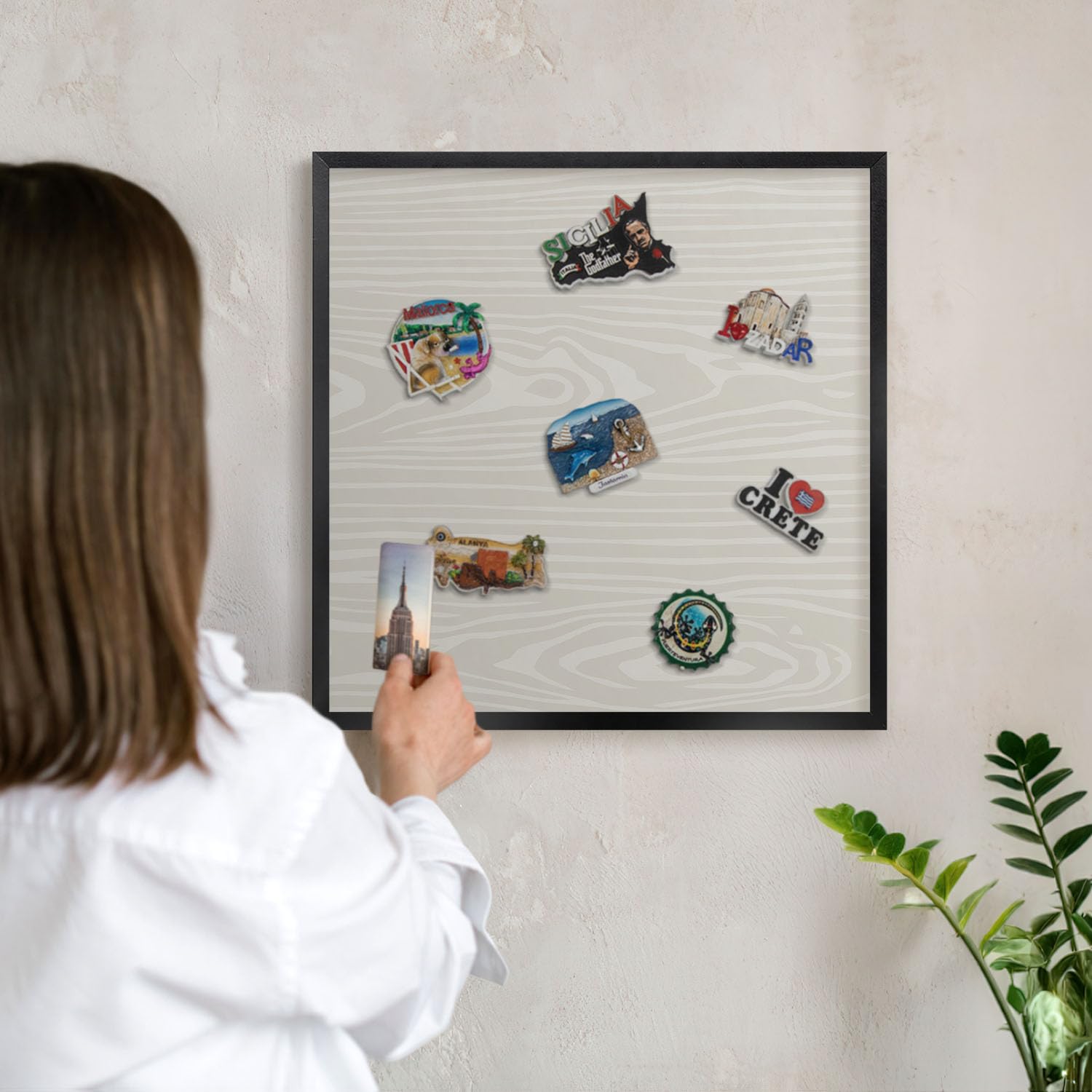 Pizarra de Pared para el Menú del Día 50x50 Struttura in legno Marco Negro | Pizarra | Organizador | de Pared | Tablón | Anuncios | Decorativo | Recordatorio | Notas | Planificador | Semanal | Menú