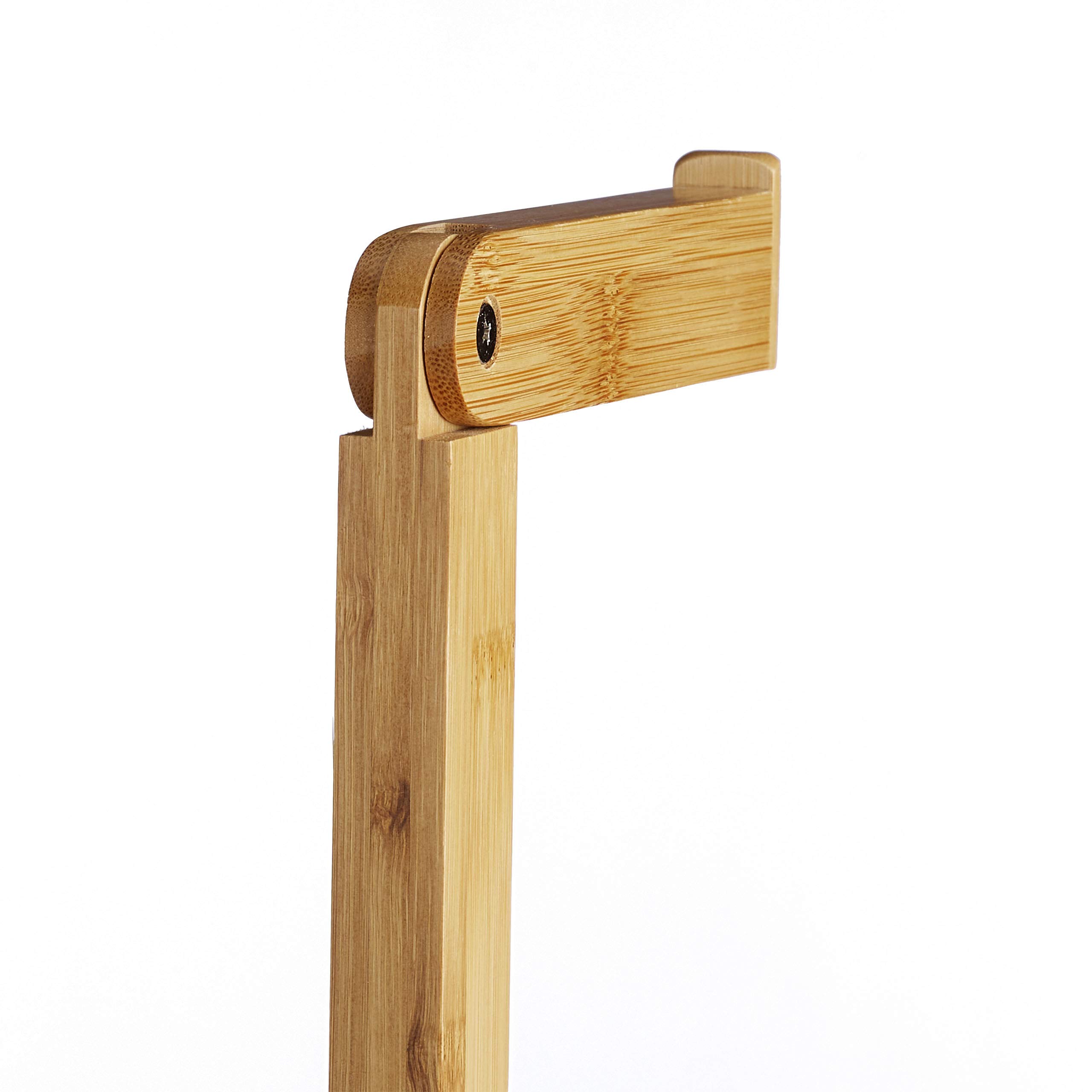 Relaxdays Piantana Portarotoli in Bambù, HxLxP: 71,5x23,5x19 cm, Supporto Autoportante per 5 Rotoli di Scorta, Naturale
