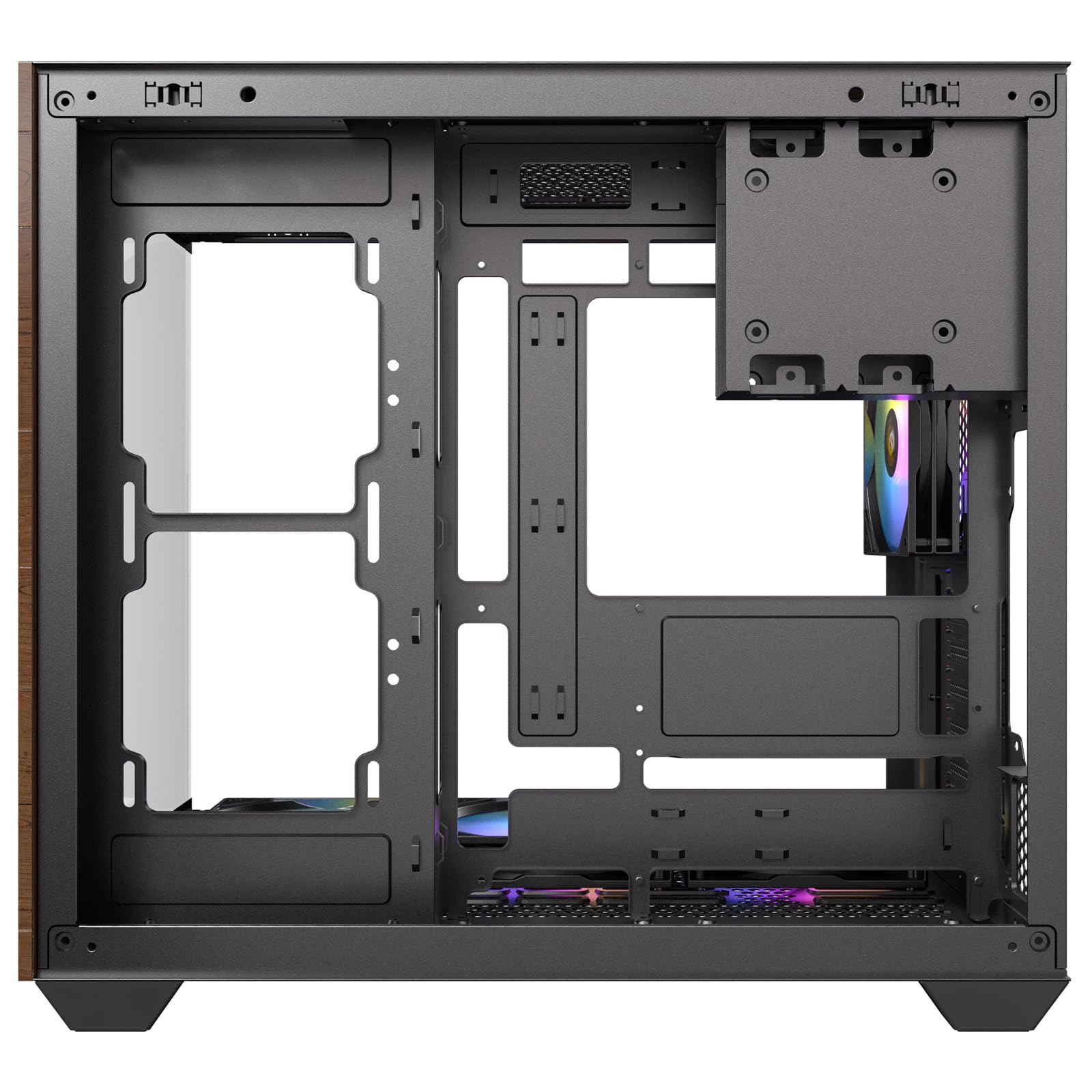 Antec Cx800 Midi Tower Nero, Legno (antec Cx800 Wood Mid Tower Gaming Case, 1 X Usb TypE-C / 1 X Usb 3.0, Tempered Glass Front And Side Window Panel,