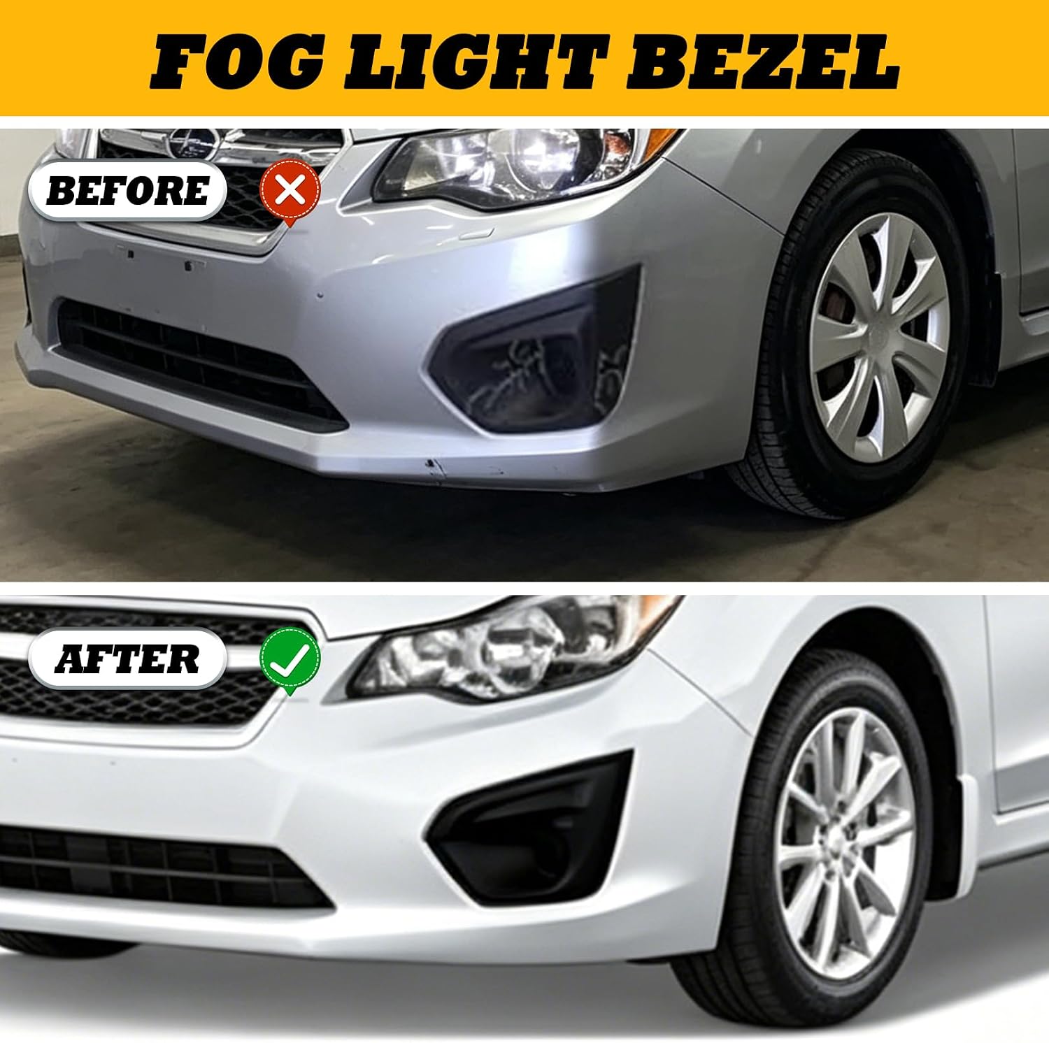 Pair Front Fog Light Cover with Insert Grille Compatible with Impreza 2012-2014 Matte Black Fog Light Bezel Driver & Passenger Side 57731FJ000 57731FJ010