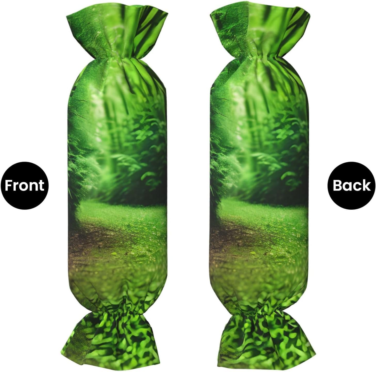 Green Nature Print Candy Cylindrical Pillow Round Bolster Pillows Versatile Use Decor Bedroom Travel