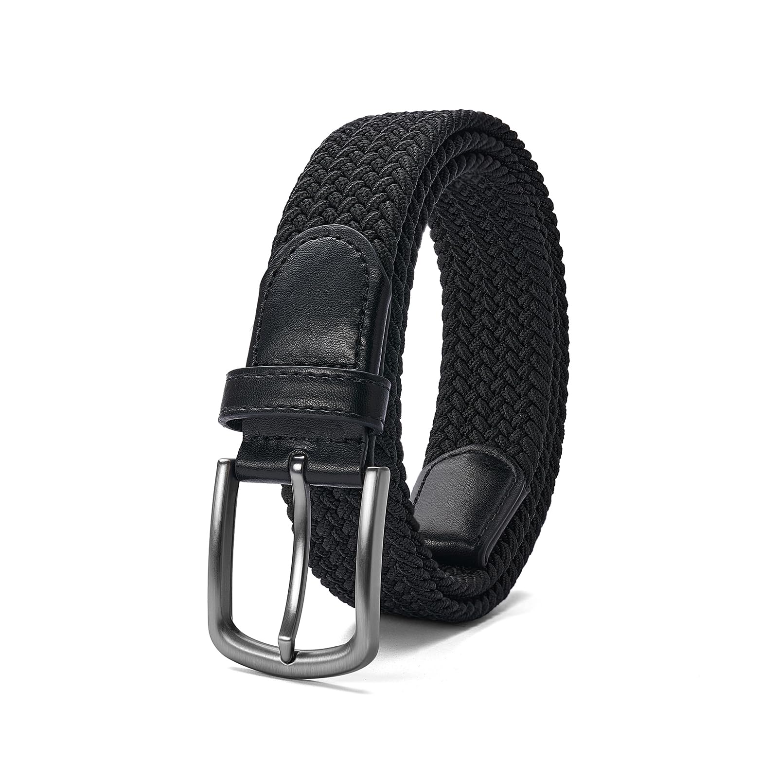 Mens Belt Elastic Belt Stretch Braided Woven Casual Belt 1 3 8 With Gif Box