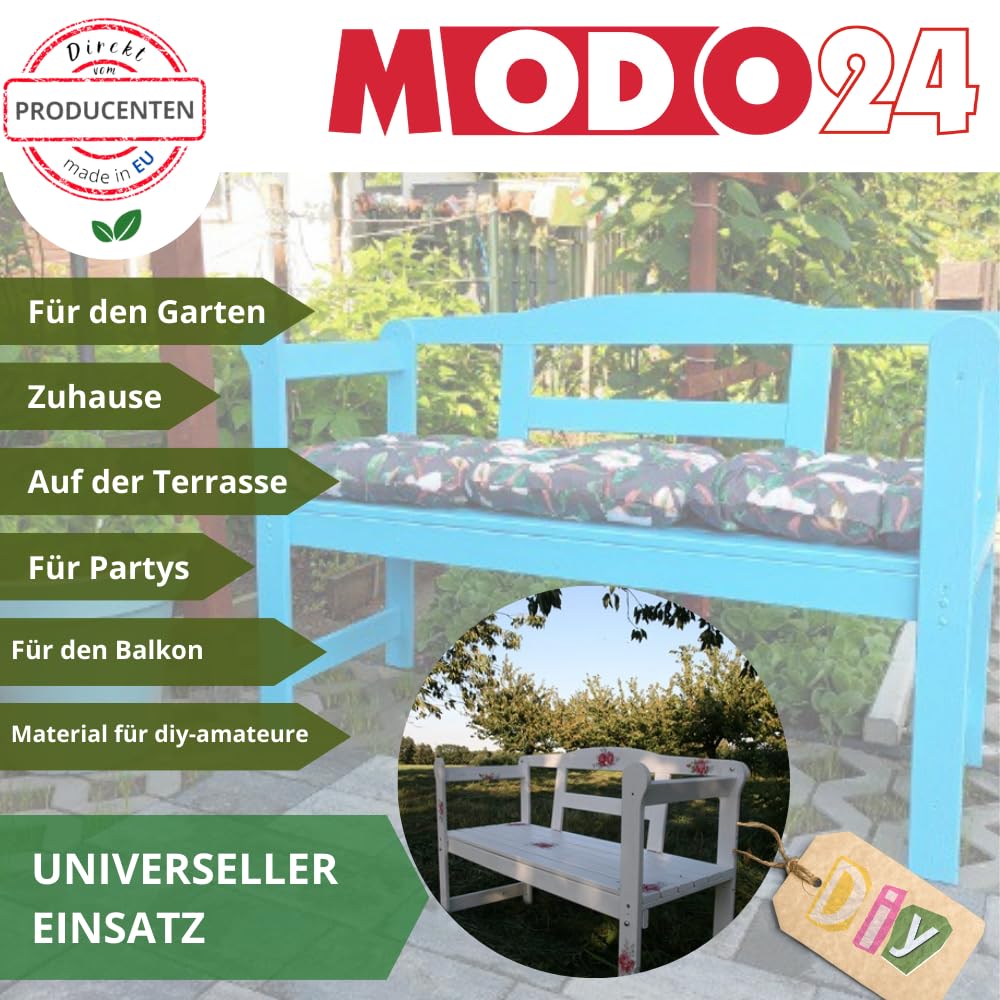 Gartenbank aus Holz, Schutzhülle aus PVC, Parkbank, Gartenmöbel, Sitzbank, Bank Friesenbank, Holzbank, 2-Sitzer, In- & Outdoor, FSC-Holz, Abmessungen 46x118x78 cm, Farbe: Braun