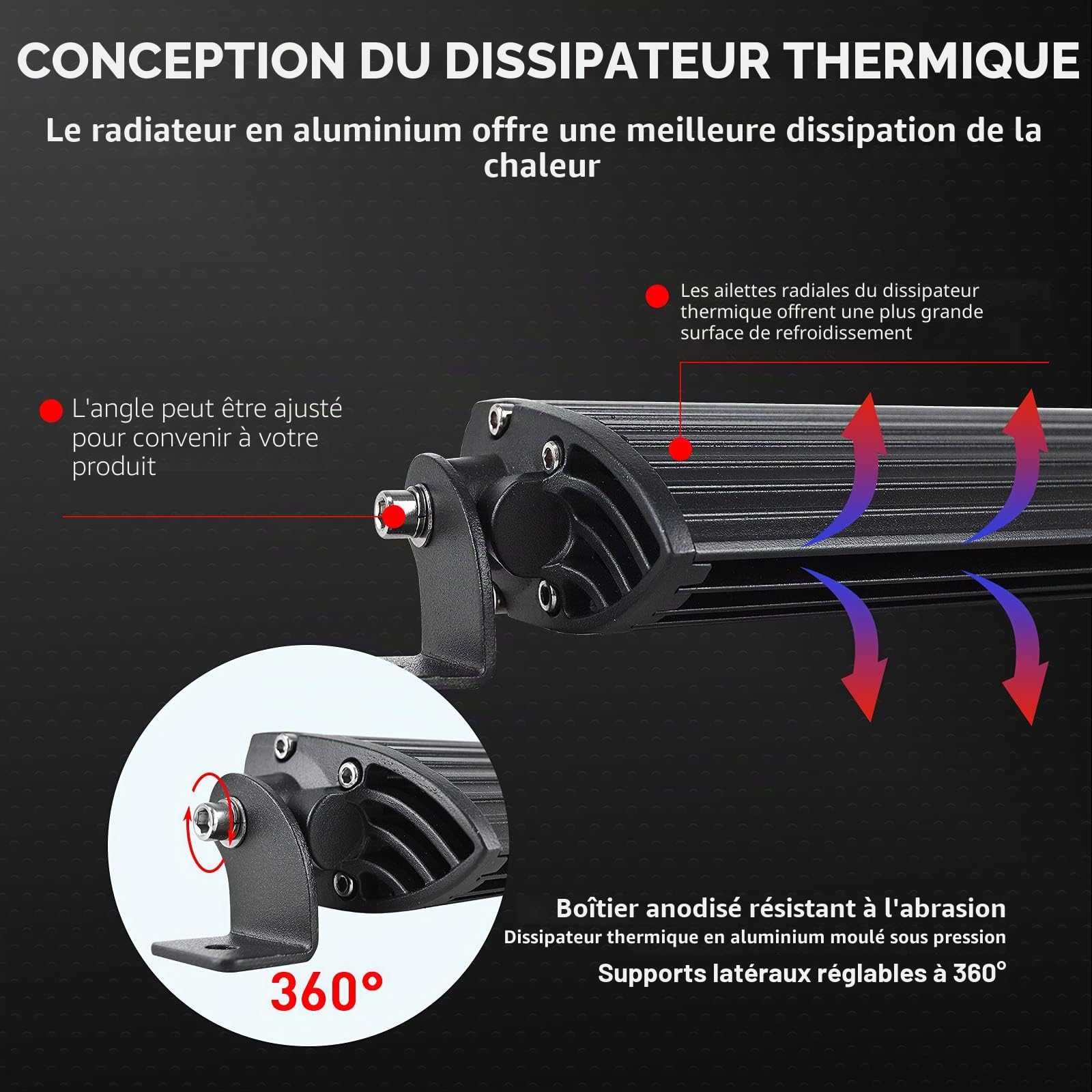 RIGIDON 50 cm 20 Pouces 90W Slim LED Light Barre avec 12V Faisceau kit