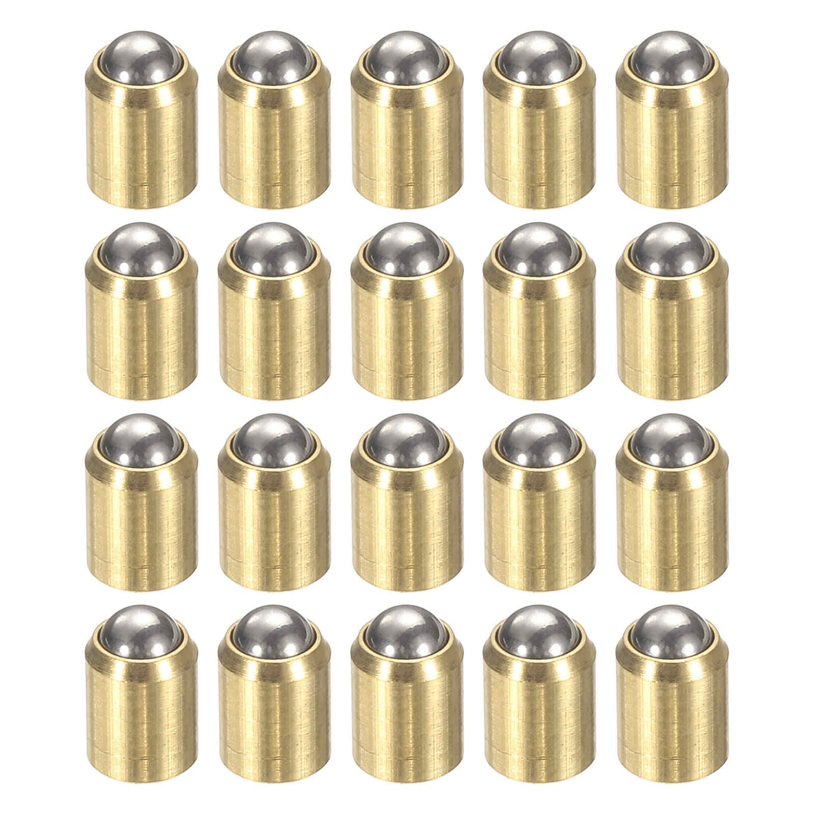 HARFINGTON 20pcs Ball Point Spring Plungers 4x5mm Brass No Step Positioning Beads Ball Spring Plungers Ball Catch Latch for Door Cupboard Mechanical