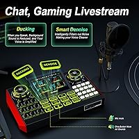 Vista 5 de Paquete de micrófono para podcast con mezclador de audio de tarjeta de sonido en vivo, equipo de podcast, placa de sonido con micrófono