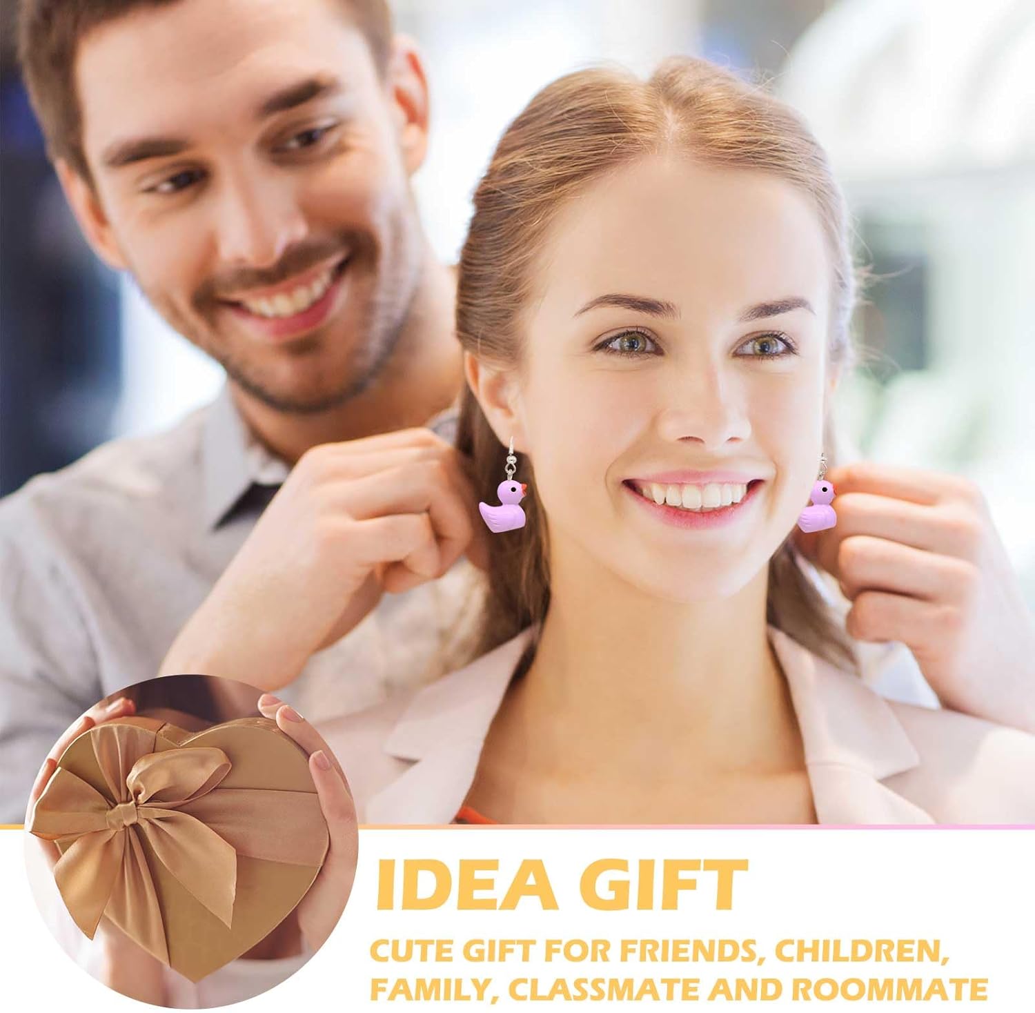 6 Pairs Cute Duck Earring Set for Women, Funny Duck Drop Dangle Lovely Lightweight Duck Jewelry Resin Pendant Earrings for Teen Girls Jewelry Birthday Gifrs - Image 4