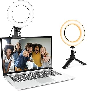 Eicaus 5'' Computer Ring Light for Video Conference Lighting, Laptop Ring Light with Clip and Tripod Stand, Selfie Light for Zoom Meetings,Live Streaming,Video Calls