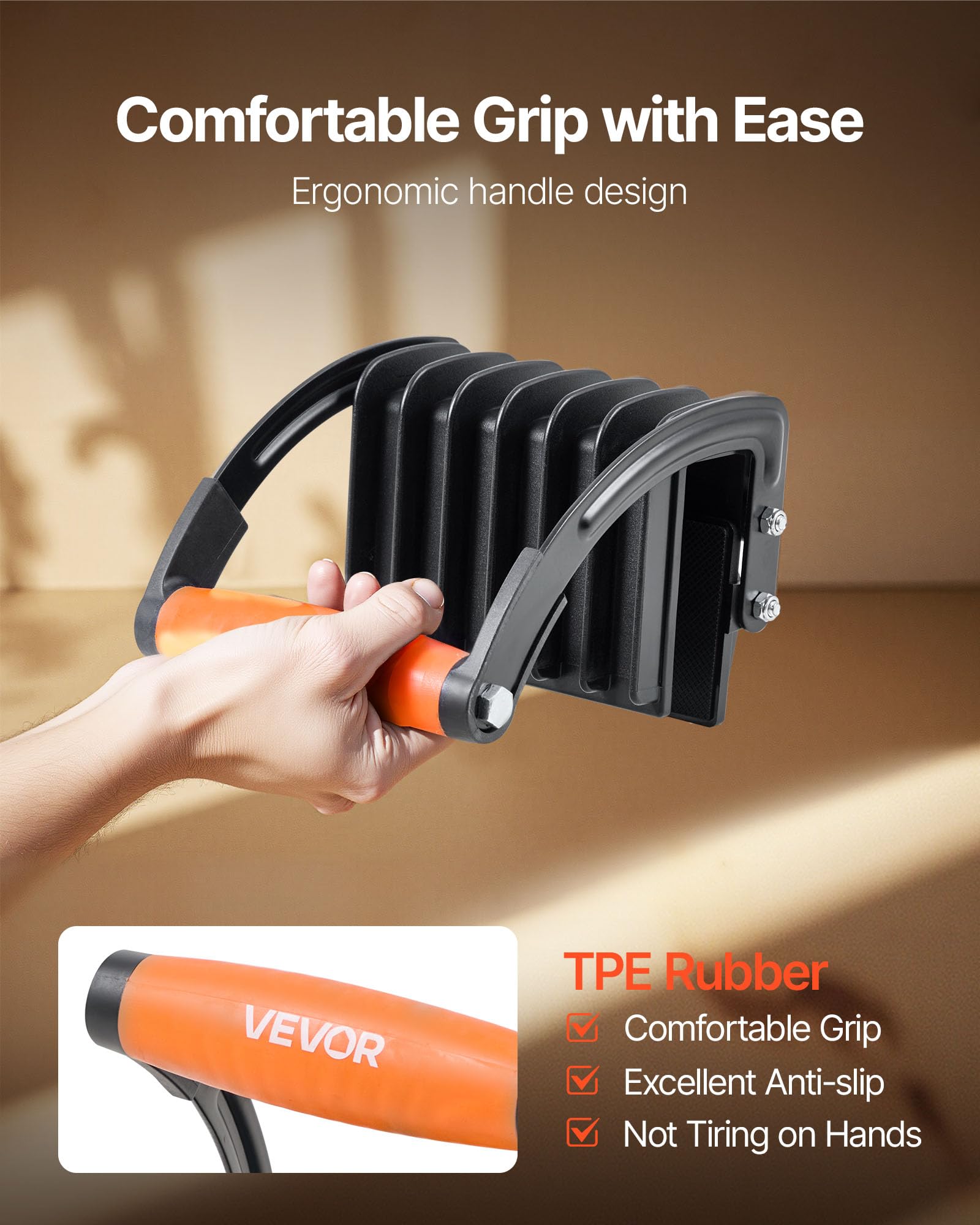 VEVOR Transportador de Contrachapado Ajustable 0-25,4 mm, Herramienta para Paneles de Yeso con Agarres Antideslizantes, Carga 90,7 kg