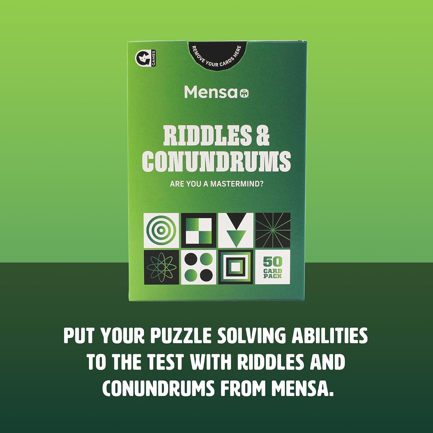 Ginger Fox Mensa Riddles & Conundrums Trivia Challenge Cards | Logic Puzzle Solving Brain Training Activity Cards for Ages 14+ Years | Put Your Problem Solving Skills To The Ultimate Test.