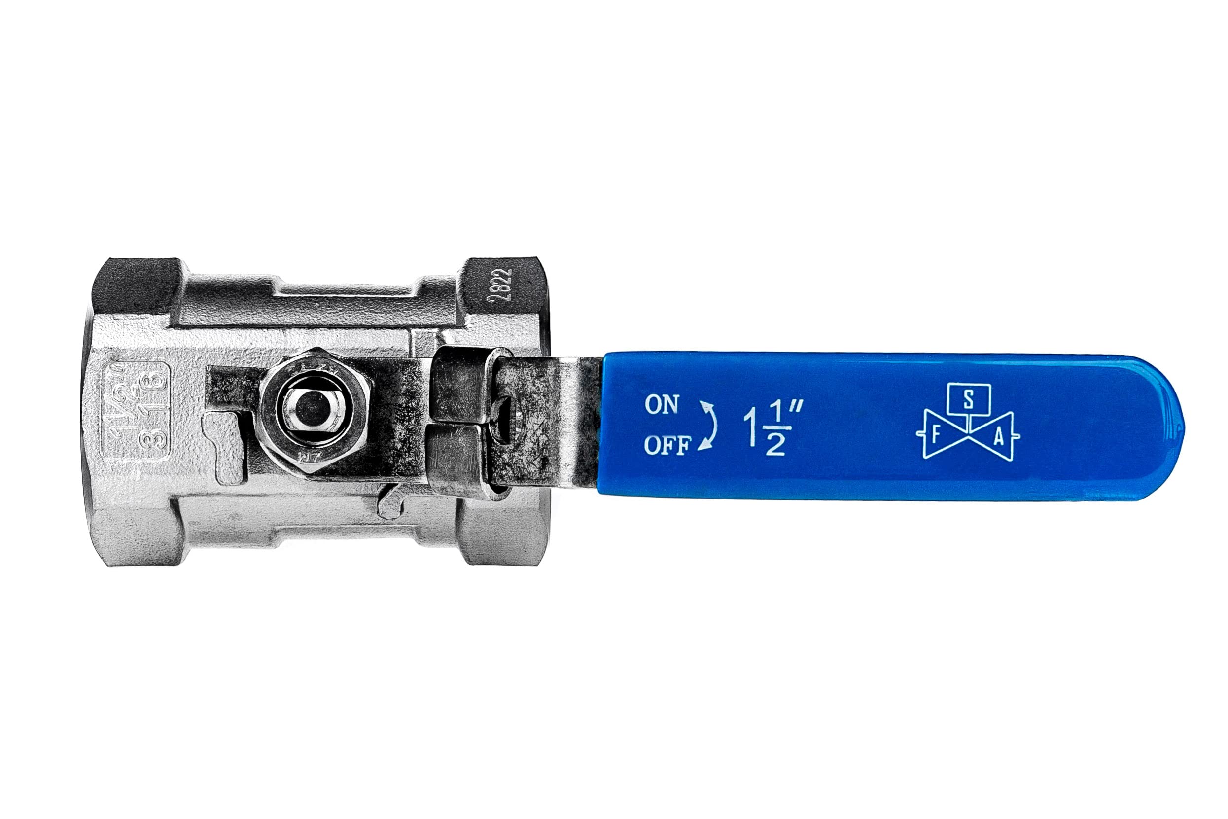 FSA Valvola a sfera in acciaio inox 316 da 1 1/2" 1 pezzo 2-vie