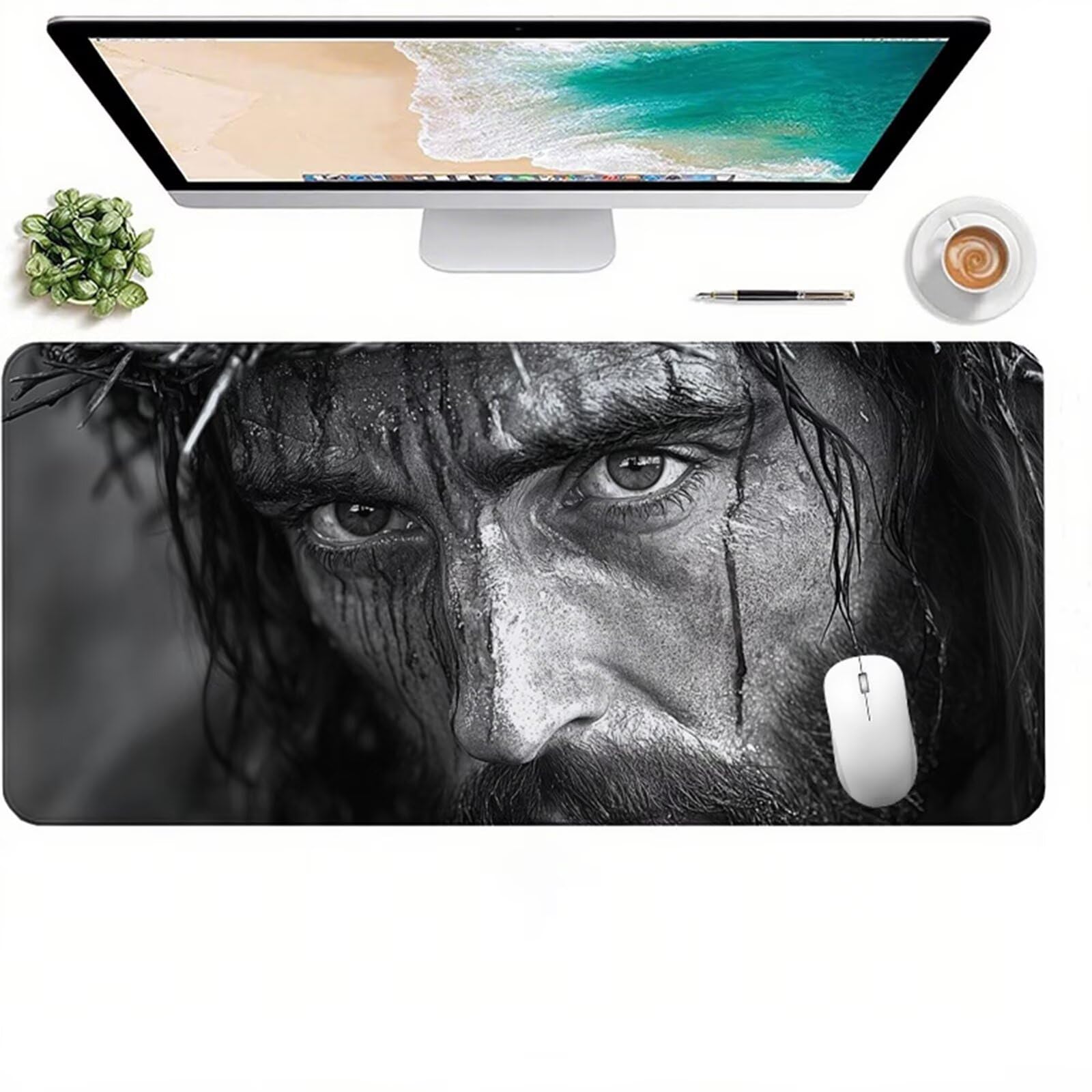 Szara podkładka pod mysz dla graczy XXL 1400 x 600 x 3 mm, pod ręką biurko dla mężczyzn z antypoślizgową i wodoodporną gumową podkładką pod mysz, gładka powierzchnia poprawia precyzję i szybkość D1