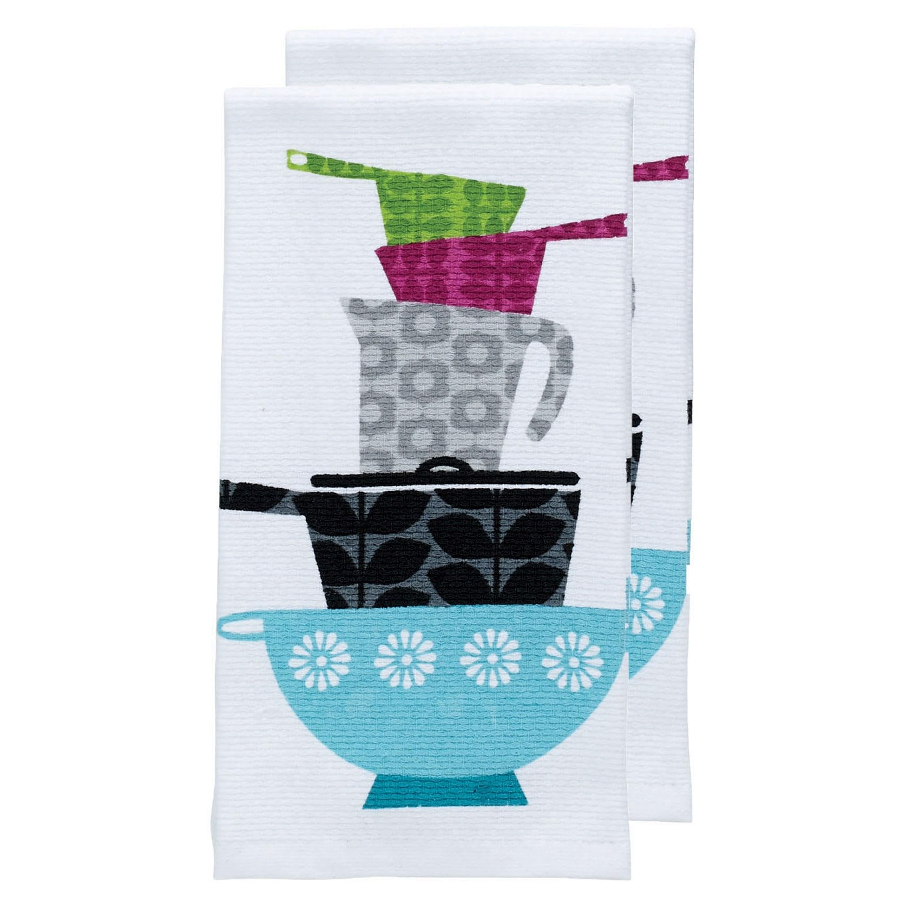Drap plat de cuisine T-fal Textiles absorbant en coton blanc pour essuyage parfait