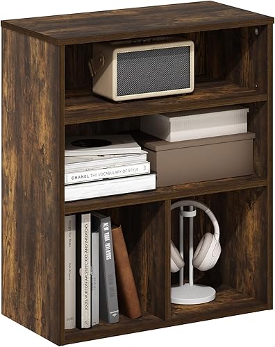 Miniatura 17 de Furinno JAYA Estantería de Libros, Estantería de 3 Niveles, Librero con Estantes Ajustables, 9.5 x 24.5 x 40.3 pulgadas, para Sala de Estar,