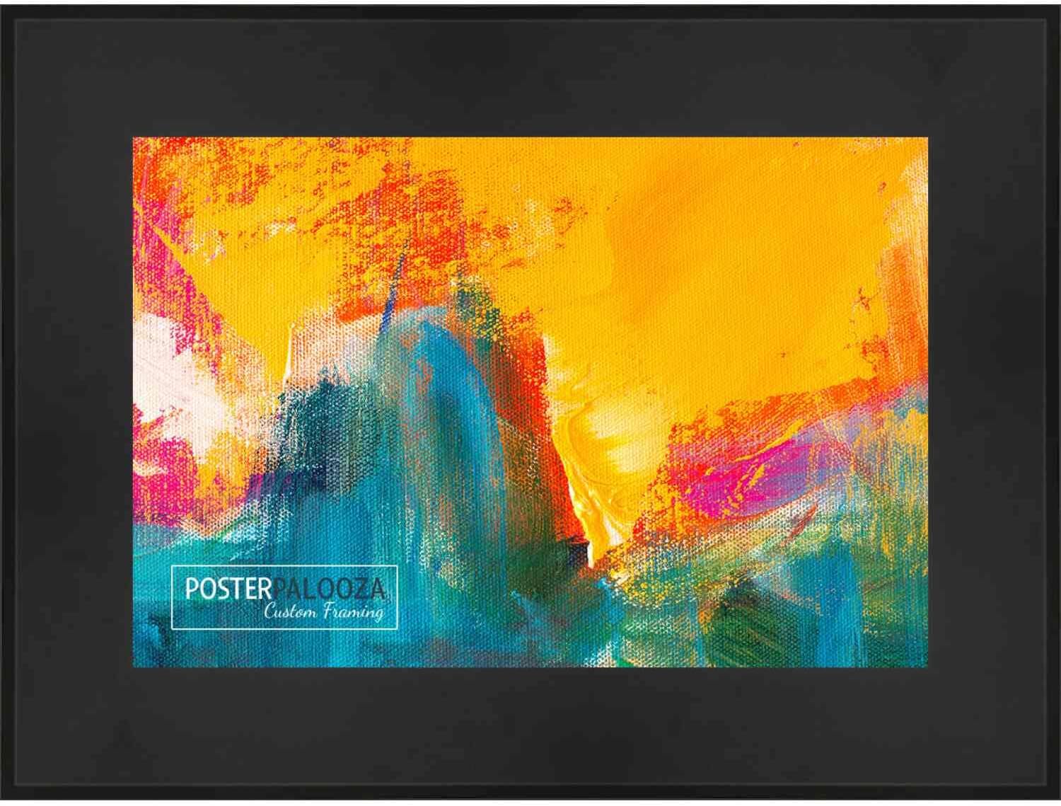 Poster Palooza 24x32 Contemporary Black Complete Wood Picture Frame with UV Acrylic Plexiglass, Foam Board Backing & Hardware Included