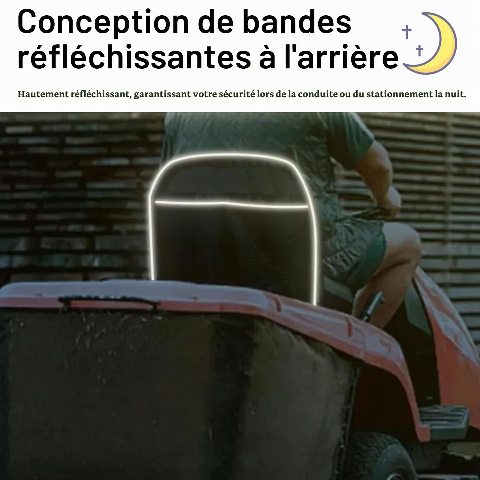 Housse De Siège De Tondeuse à Gazon, Housse De Siège pour Tracteur avec Sac à Boissons Housse De Protection De Siège De Tondeuse à Gazon en Tissu Oxford 600D Antidérapante Imperméable