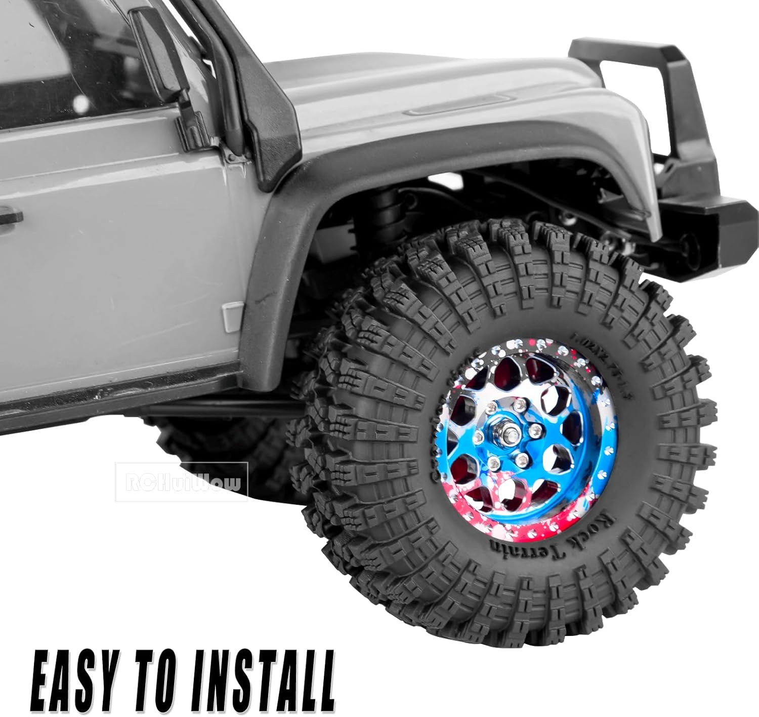 RC 1.3 Beadlock Wheels for 1/18 1/24 RC Crawler Car TRX4M SCX24,1.3 RC Wheels Brass Coating Rings Alloy Rims for Trx4m Scx24,Colorful