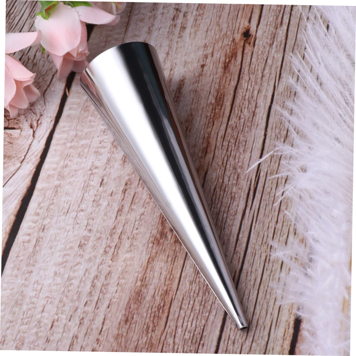 COLLBATH 9pcs Stainless Steel Bread Baking Mold Conical Croissant Mould for Home Baking