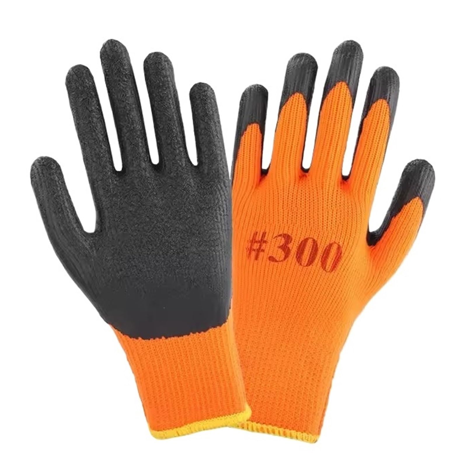 10-Pairs, Anti-Slip Work Anti-Skidding Latex Repairing Coated, For Garden Protection Car Hands Builder Rubber Gloves(Half Coated)