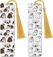 Vista 25 de WIRESTER Juego de 2 marcapáginas de metal con borla dorada clara para estudiantes, lectores, profesores, amantes de los libros, posturas divertidas