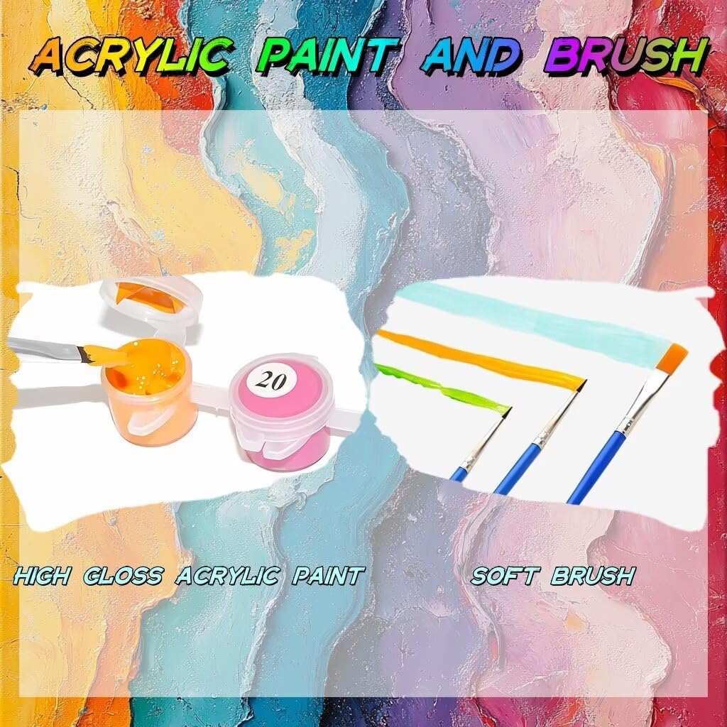 天使の羽 数字油絵 手芸キット 大人向け, 翼 ペイントバイナンバー 初心者向け 数字によるアクリル 水彩絵の具， DIY 人気 塗