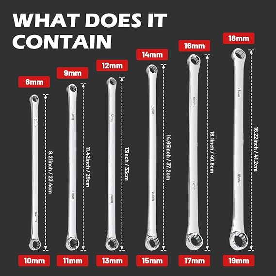 Extra Long Double Ring Box End Spanner(16mm - 18mm)