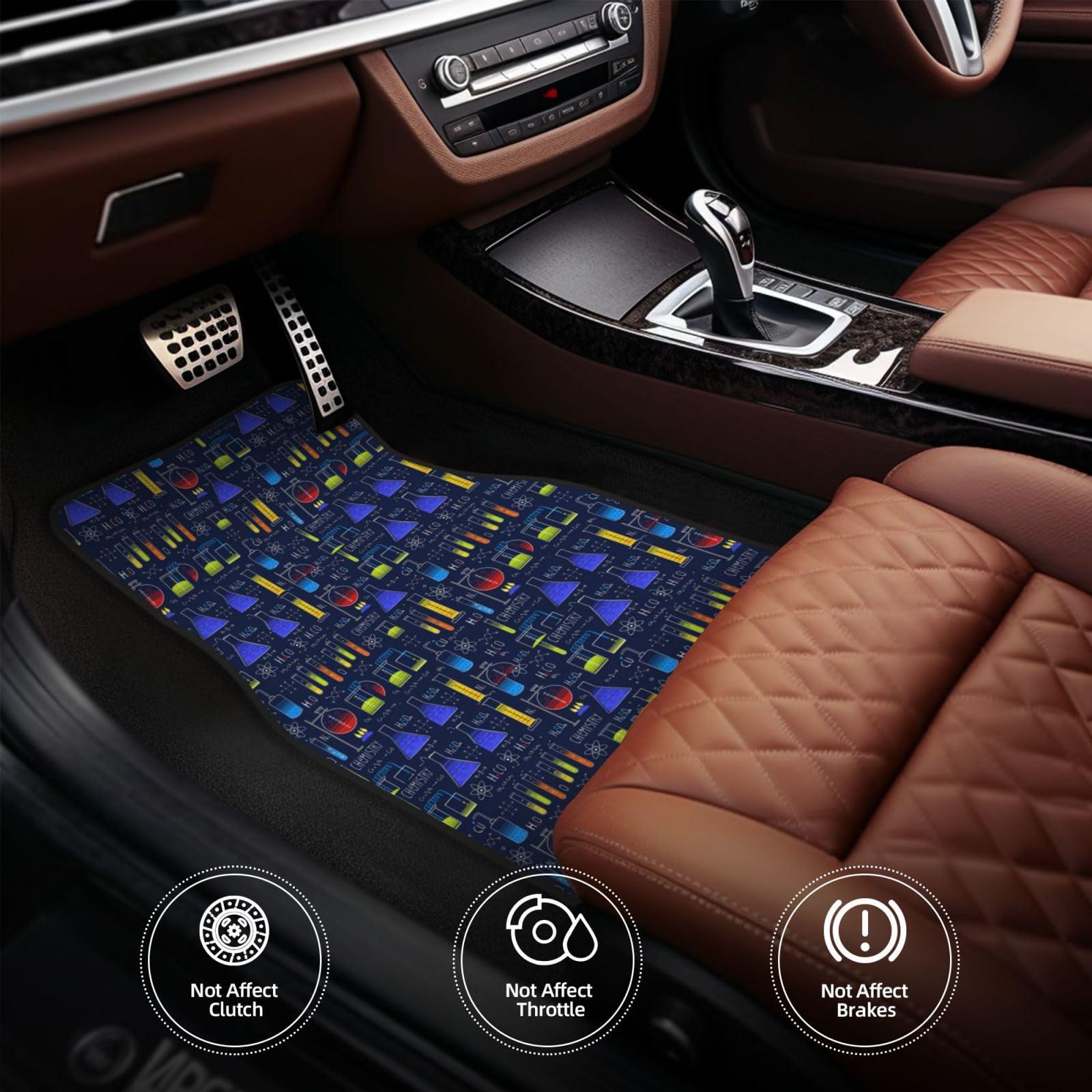 Chemieexperiment, 4er-Set Auto-Fußmatten, Neopren-Fußmatten für Fahrzeuge, rutschfeste Auto-Fußmatten, Autozubehör