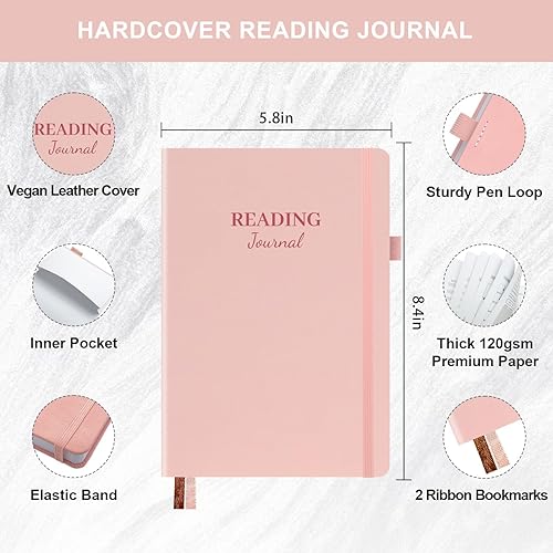 Miniatura 2 de SIMSIMY Diario de lectura con 104 reseñas de libros, diario de libros para amantes de los libros y lectores, revisa y rastrea tu progreso de