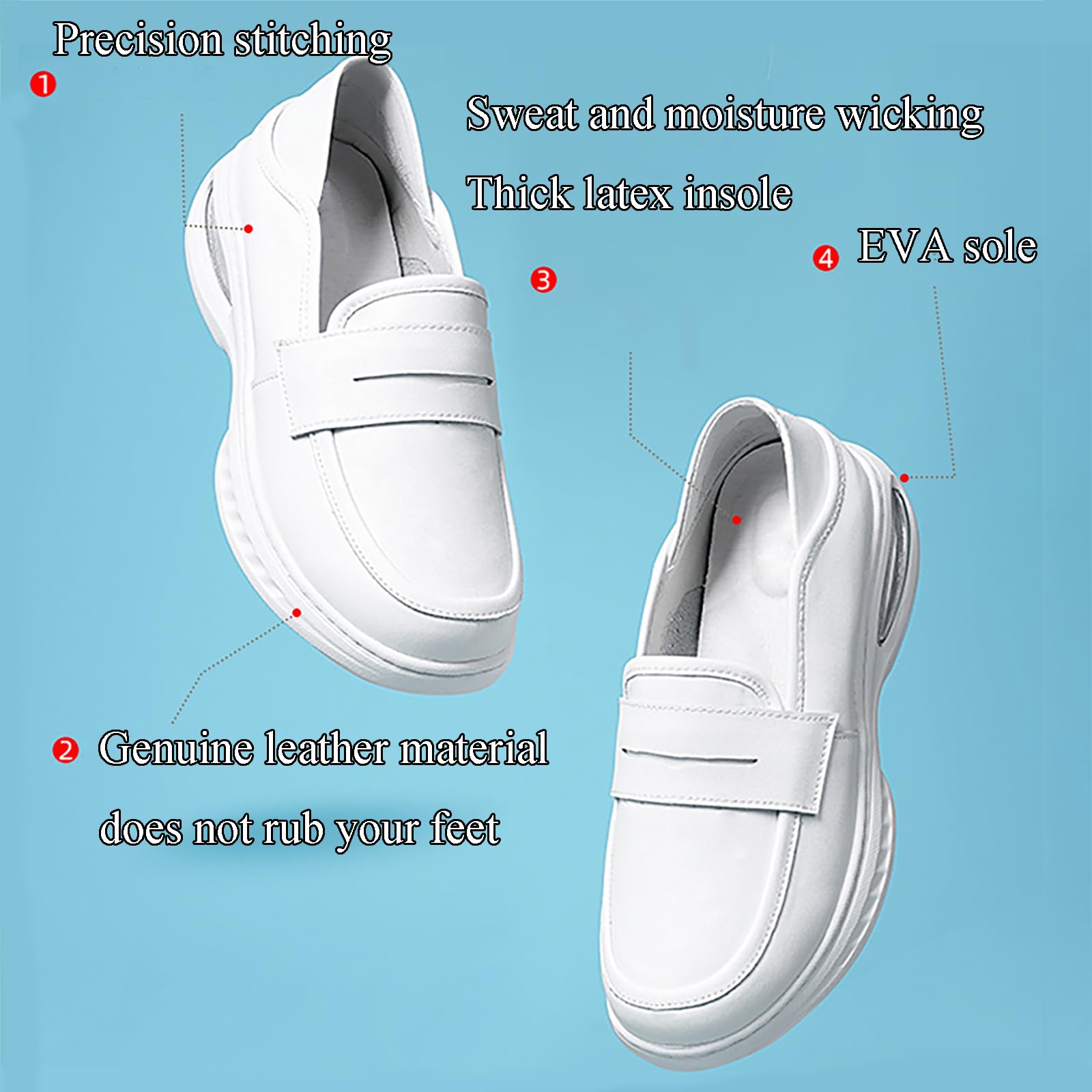 Zapatos de Enfermera Ligeros y cómodos para Mujer, Zapatos de enfermería Antideslizantes, Zapatillas con cojín de Aire, Zapatos ortopédicos de Cuidado Informal para Caminar