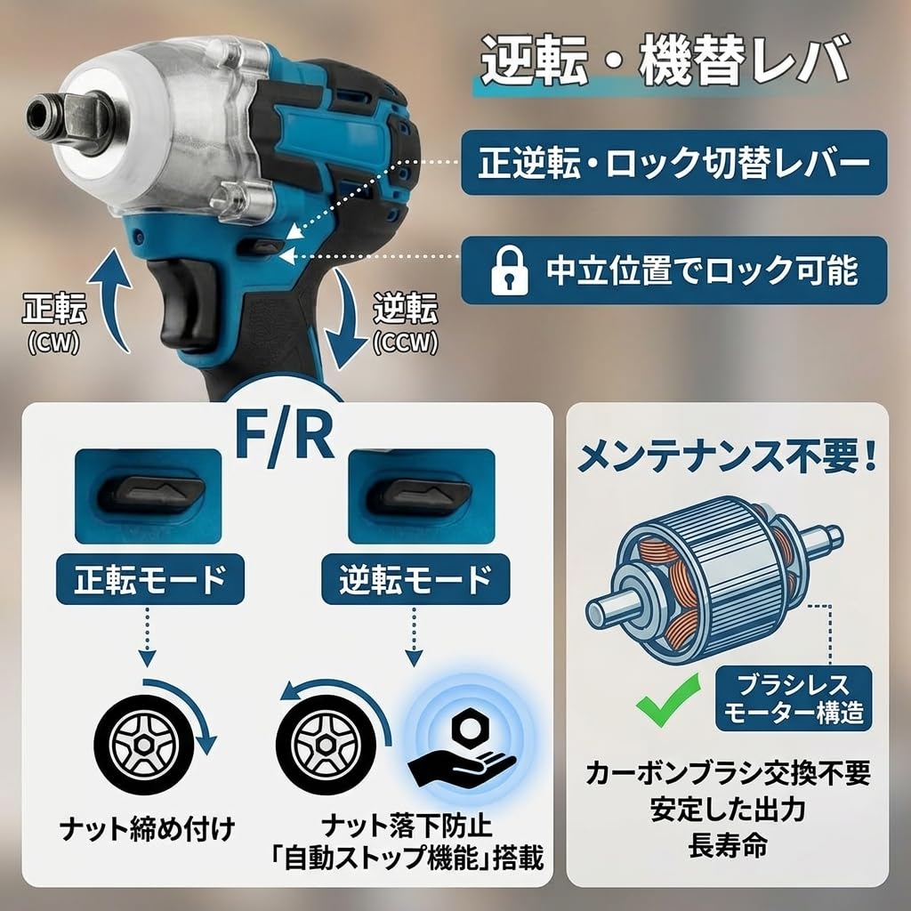 Amazon | MORABLU 充電式インパクトレンチ ドライバー兼用 マキタ18V