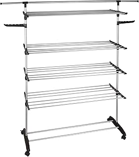 Séchoir à linge étendoir multifonction 32M ULTIMA 4 niveaux Noir et inox