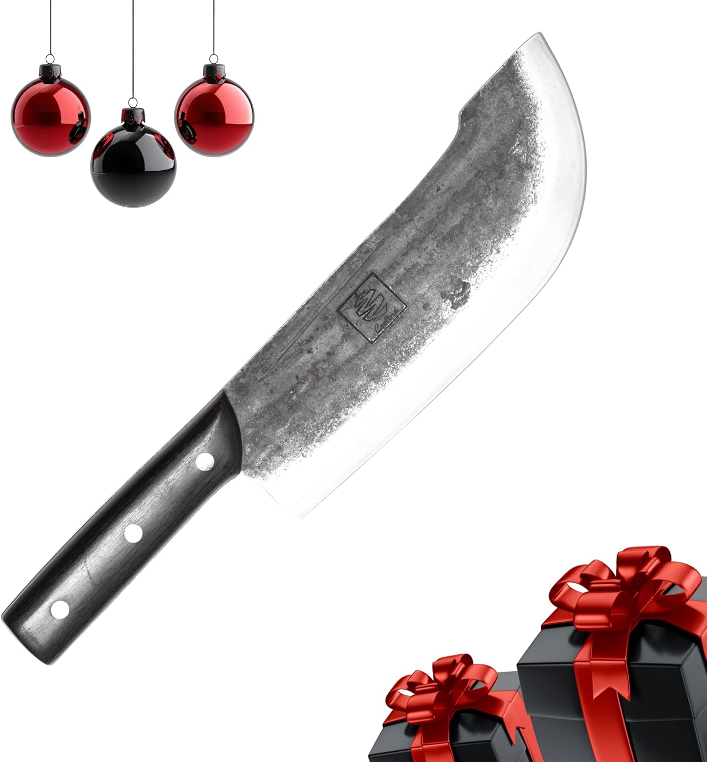 COOLINA Daozi Forged Cleaver Butcher Knife, 7.9-in High Carbon Steel Blade, H...