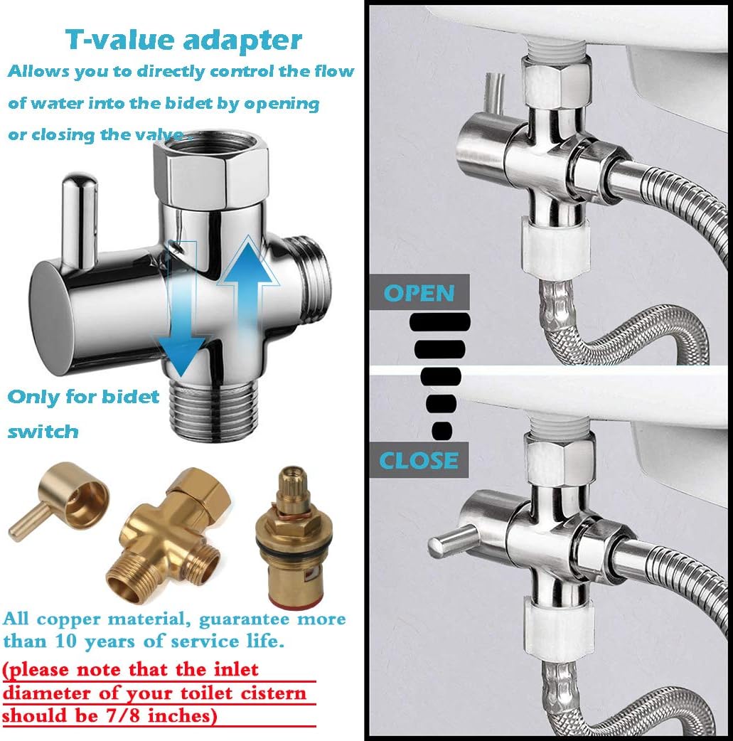 FLPMIX Handheld Bidet Sprayer for Toilet - Can Be Hot and Cold Water - Adjustable Pressure Control Sprayers Kit for Toilet, Baby Cloth Diaper, Bathroom Cleaner, Pet Shower, Personal Hygiene（Chrome）