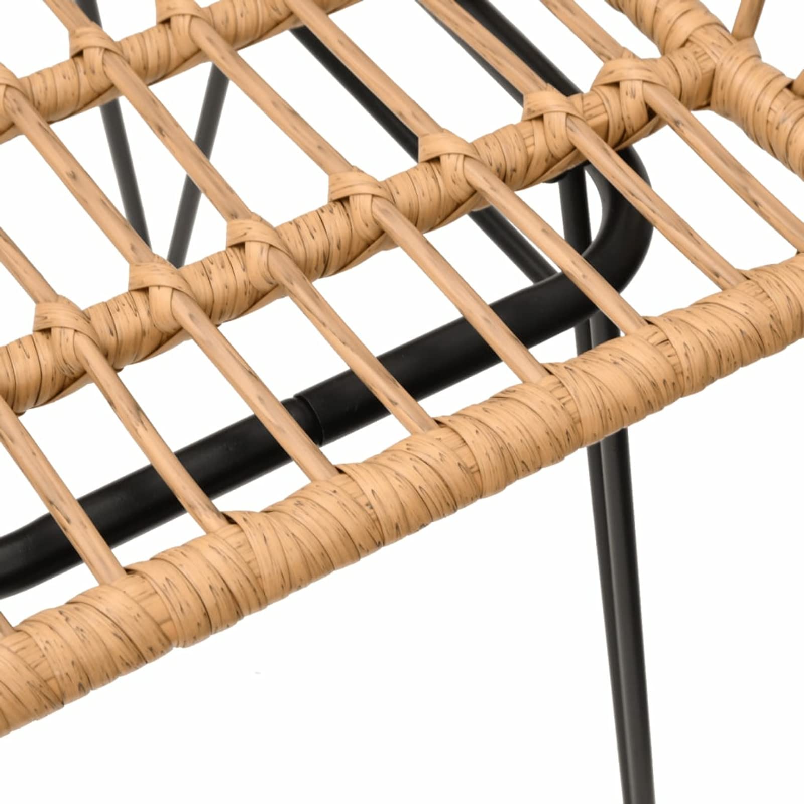 Krzesło z podłokietnikami, krzesło ogrodowe, metalowa struktura, krzesła ogrodowe 2 szt. z podłokietnikami 56x64x80 cm PE rattan