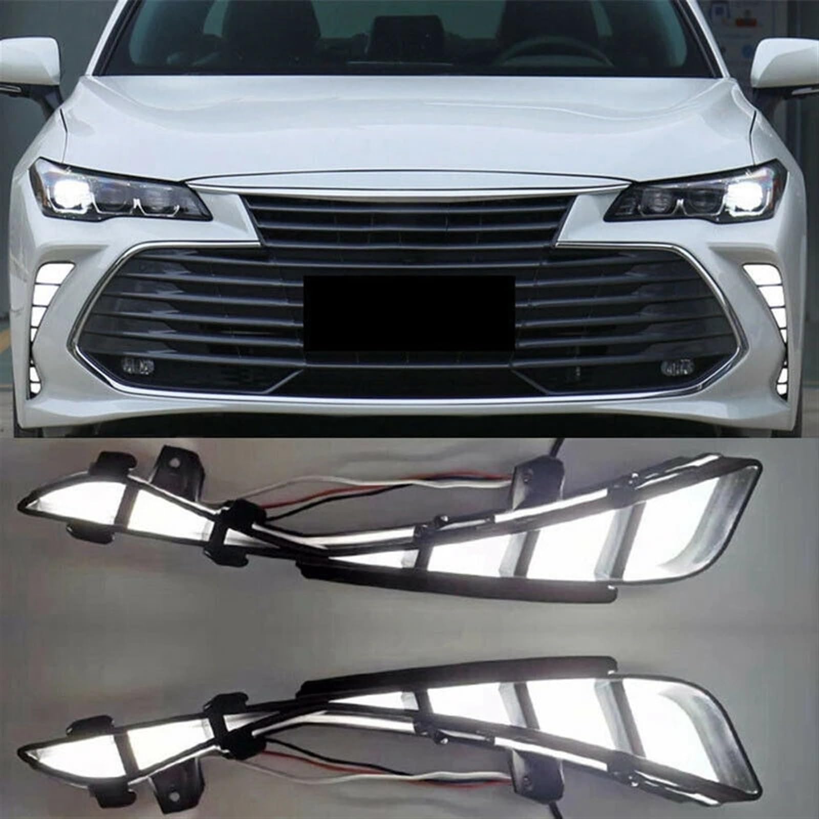 MEIZIYU LED DRL Daytime Running Light Fit For Toyota Avalon 2019 2020 Bumper Fog Lights Drive Fog Lamps Turn Signal światła do jazdy dziennej do samochodów