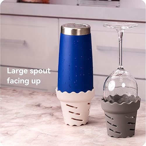 Miniatura 5 de Prurex Escurridor de silicona para botellas y vasos, escurridor de accesorios para botellas HydroFlask, Yeti, Stanley, Simple Modern, Owala,