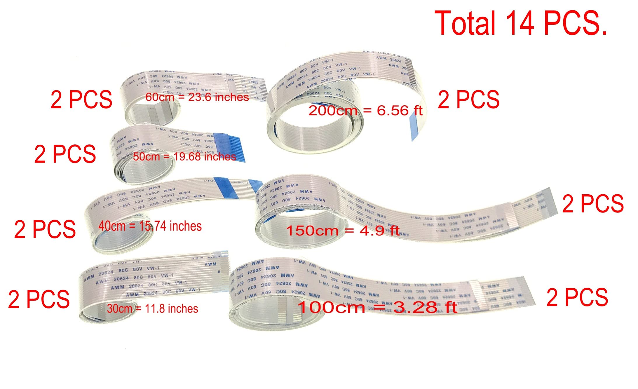 3er Set FFC Flexbandkabel 8cm/15cm/30cm Für Raspberry Pi Zero / Zero W / 5 – 15-polig Zu 22-polig Kamera Kabel Flexbandkabel Pi Zero W