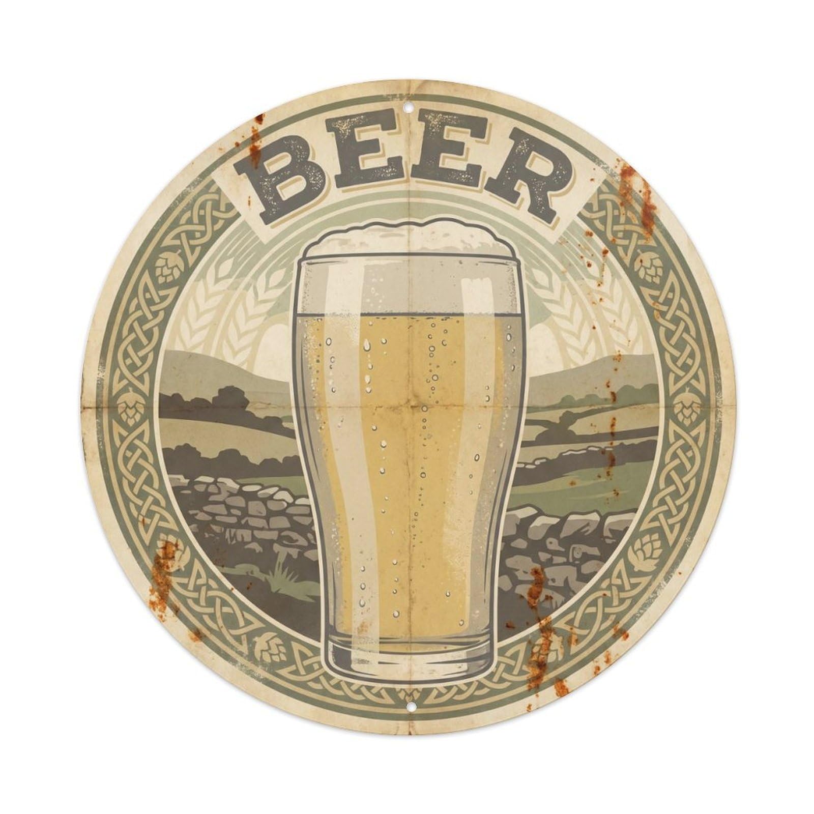 Celtic Beer Drink Culture Pub Brewery Bold Silkscreen Metal Tin Sign