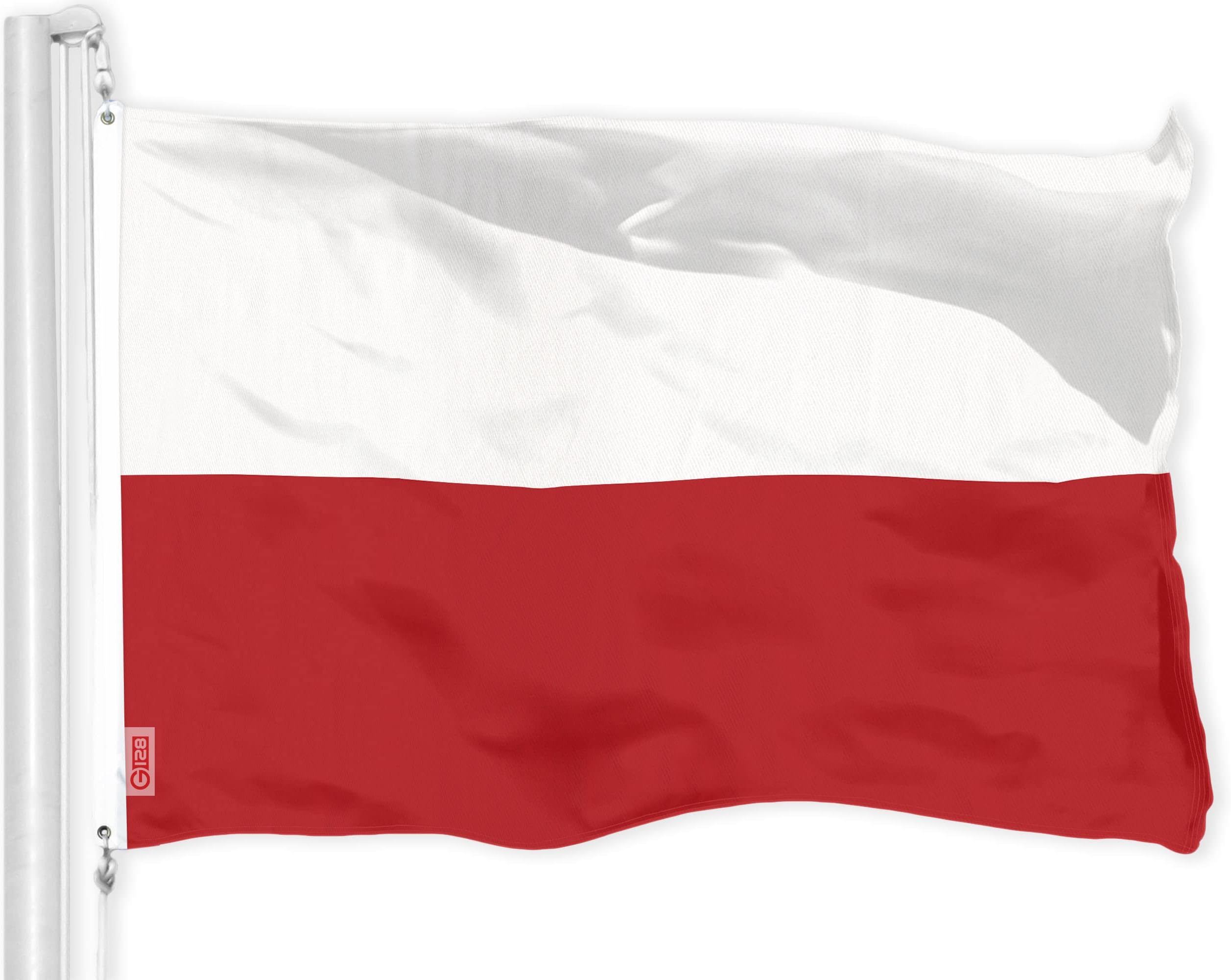 G128 Poland Polish Flag | 3x5 Ft | LiteWeave Pro Series Printed 150D Polyester | Country Flag, Indoor/Outdoor, Vibrant Colors, Brass Grommets, Thicker and More Durable Than 100D 75D Polyester