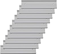 SINYUDUN 10 Pack Silver Aluminum 2x10 Inch Name Plate Holders - Textured Office Door/Wall Mounts with Tape, Easy Install for Business & Meeting Rooms