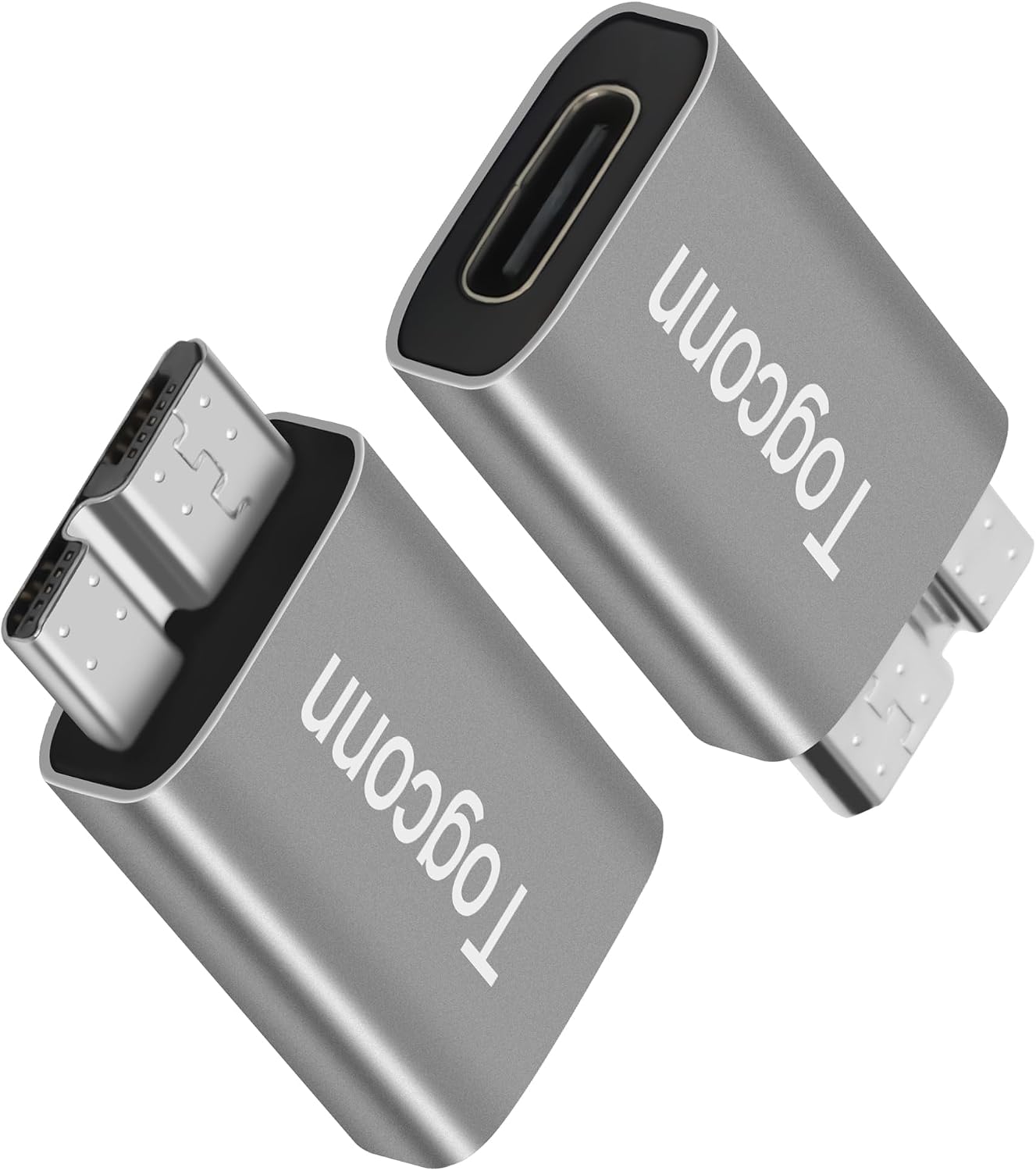 Micro B to USB C 3.1 Adapter 2 Pack, USB Type-C (Female) to Micro B (Male) High Speed Hard Drive Converter Connector Compatible with Seagate, WD, Toshiba, Westgate, Samsung Galaxy S5/Note 3, LaCie