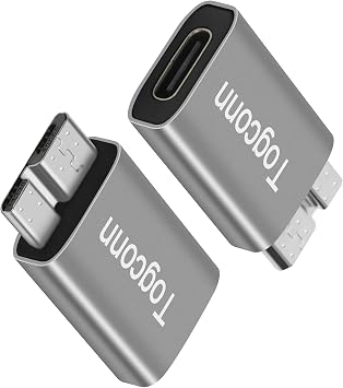 Micro B to USB C 3.1 Adapter 2 Pack, USB Type-C Female to Micro B Male High Speed Hard Drive Converter Connector Compatible with Seagate, WD, Toshiba, Westgate, Samsung Galaxy S5/Note 3, LaCie