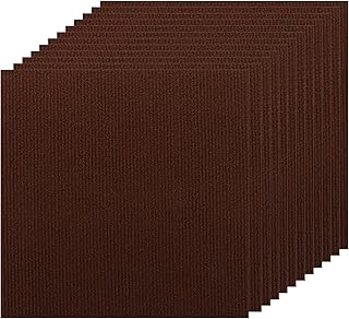 30PCS Brown Carpet Squares 12x12 inch Carpet Tiles Peel and Stick, Non-Slip Easy to Peel and Stick for Living Room, Bedroom and Gym